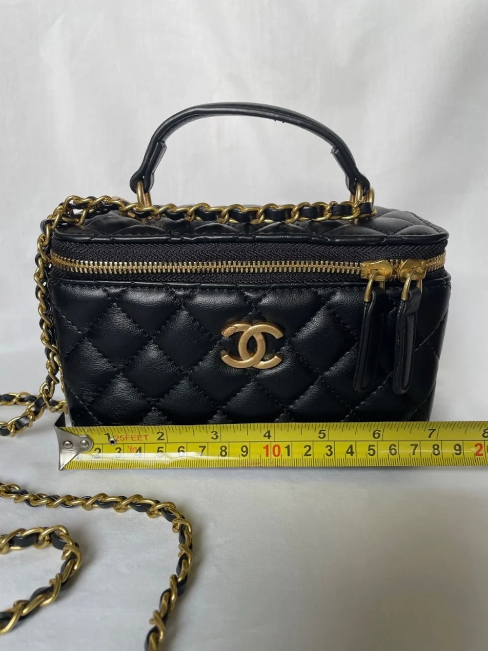 Chanel GWP Makeup Vanity Case Gold Chain Top Handle